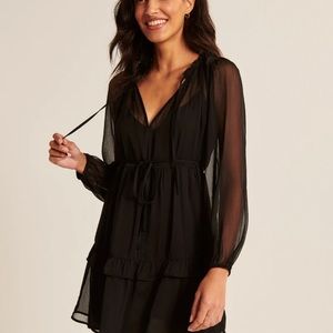 Abercrombie brand new with tags tie front long sleeve trapeze mini dress